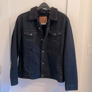 Like New Black Levi Sherpa Trucker Jacket